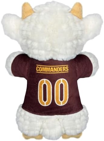 Pets First NFL Wshington Commanders Plush Goat Animal for Dogs and Cats with Squeaker, Wearing a Team Jersey! Fun & Sporty Goat Shaped Dog Chew Animal