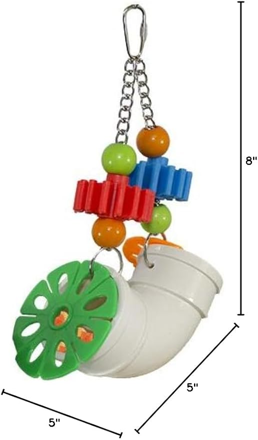 PVC Forager - Durable Fun Treat Foraging Cage Accessory Toy - for Sugar Gliders, Squirrels, Chinchillas, Prairie Dogs, Degus, Skunks, Marmosets, Monkeys, Parrots, Birds, Rats, Hamsters & Gerbils