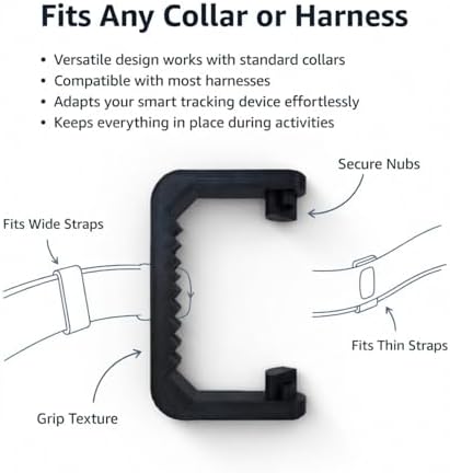 Dog Collar and Harness Adapter Compatible with Fi Smart Collar - Includes Narrow, Normal, and Wide Sizes for Any Strap Thickness - Quick Installation, Stable and Reliable (Narrow)