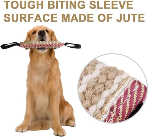 Storystore Dog Tug Toy Dog Training Bite Pillow Jute Bite Toy - Best for Tug of War, Puppy Training Interactive Play - Interactive Toys for Small and Medium Dogs