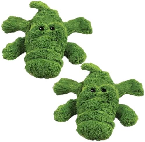 KONG Cozie Plush Dog Toys 2 Pack – Durable & Soft Squeaky Toys for Medium Dogs – Assorted Animal Characters (Ali The Alligator)