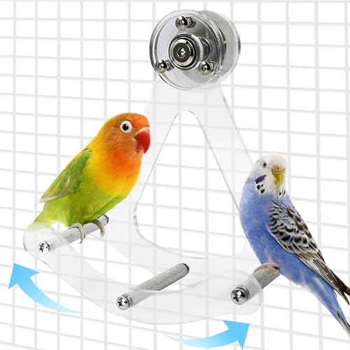 Bite-Resistant Acrylic Rocking Bird Nail Trimming Perch Stand