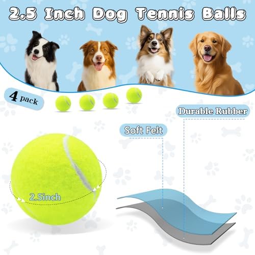 Magicorange Tennis Balls for Dogs,Colorful Easy Catching Dog Balls,4 Pack