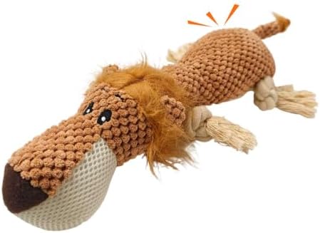 Orange Sea Lion Chew Plush Dog Toy, 14.6 in, Squeaker and Rope