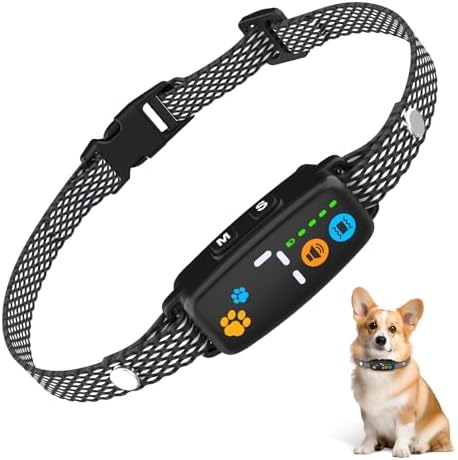 Dog Bark Collar for Small Medium Large Dogs 10lbs, Automatic Bark Device with Anti-False Trigger & Bark Count Tracking, 4 Training Modes and 8 Sensitivity to Effectively Stop Barking, Black