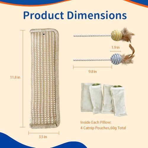 2 Pack Refillable Sisal Catnip Kicker Toys for Indoor Cats