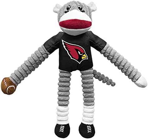 Littlearth NFL Arizona Cardinals Sock Monkey Pet Toy, Team Color, One Size