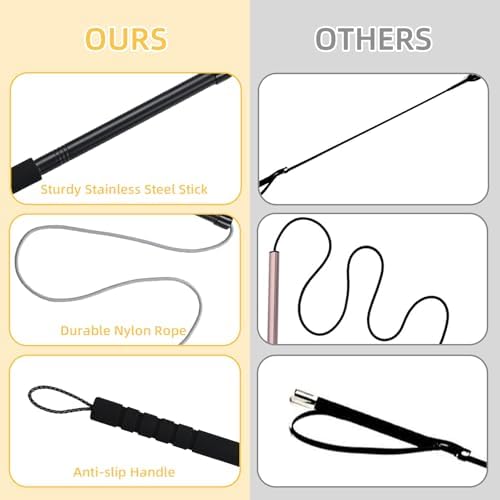 Gingull Outdoor Flirt Pole for Dogs - Interactive Toy Teaser Wand for Dogs Outdoor Chase and Tug of War Heavy Duty Dog Flirt Pole, Durable Pet Toys for Dog, Black