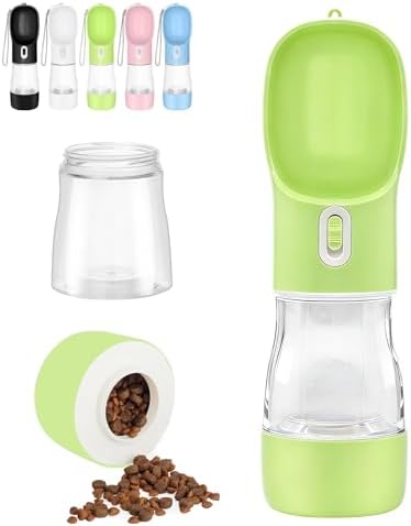 Portable Dog Water Bottle - 2in1 Dog Water Dispenser Bowl & Food Container