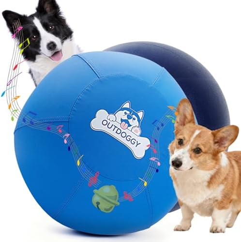14'' Herding Ball for Dogs Built-in Bell, Interactive Dog Toy
