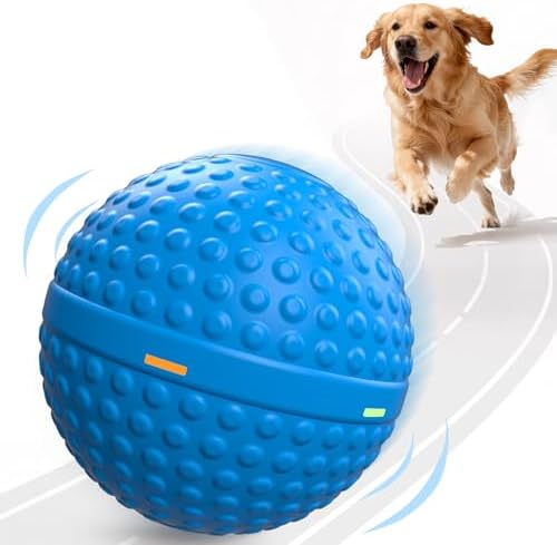 SNOYWEN Smart Interactive Dog Balls, Durable Food-Grade Rubber Material, Automatic Moving, Bouncing, Rotating Toy with Light for Medium, Large Dogs, IPX7 Waterproof