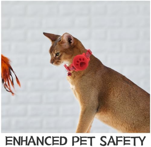 3pcs Pet Tracking Collar Holder with Bell, Reflective Cat Safety Band