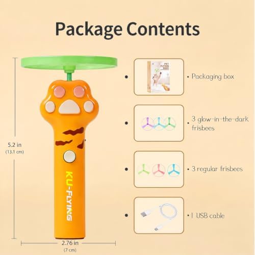 Cat Fetch Toy, Rechargeable Flying Disc Launcher with 6 Discs