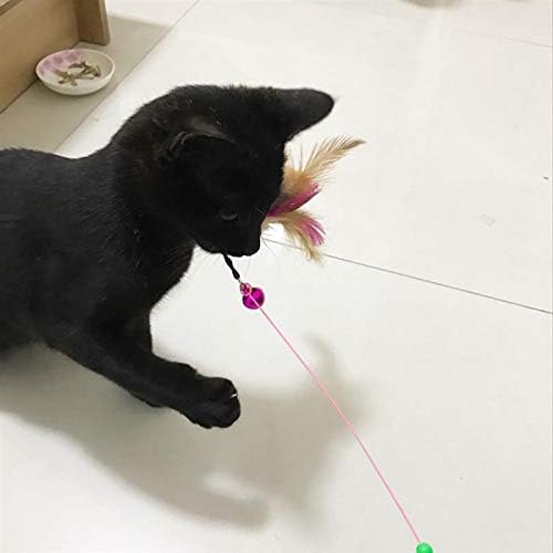 Cat Interactive Toy Stick Feather Wand With Small Bell Mouse Cage Toys Plastic Artificial Colorful Cat Teaser Toy Pet Supplies (Tpye7)