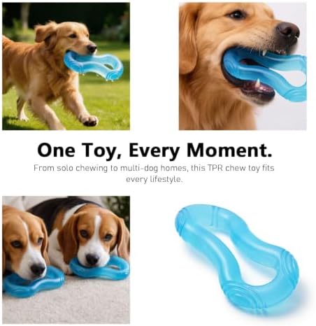 MECOOL Dog Tug of War Toy - Durable TPR Rubber Puller Ring for Aggressive Chewers, Interactive Chew Toy for Medium Large Dogs, Heavy Duty Teething Toy for Tugging & Fetch,Bacon Flavored