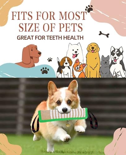 Clysoru Dog Tug Toy Tough Jute Bite Pillow Lasting Training Equipment Puppy to Large Dogs Interactive for Large and Small