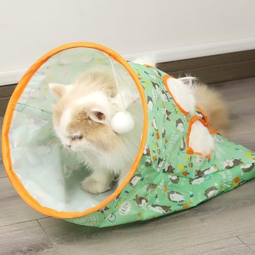 Cat Sack Hide & Seek Tunnel Bags - Interactive Cat Toy with Plush Ball & Crinkle Paper