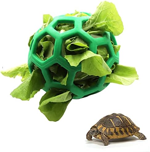 Tortoise Treat Ball Toy Hay Fruit Vegetable Feeder Hanging Feeding Grass Holder Foraging Toy for Small Animals Pet Tortoise Turtle