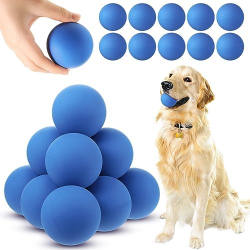 Hiboom 15 Pack Natural Rubber Dog Tennis Balls for Fetch, Blue
