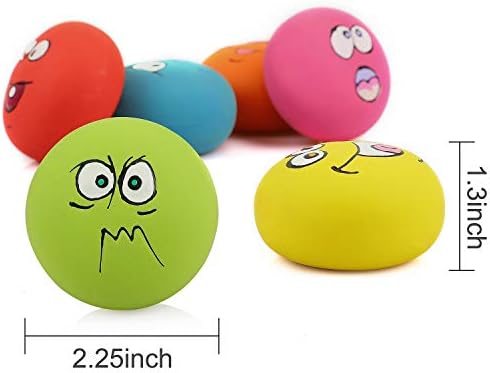 Smile Face Dog Squeaky Toys Soft Latex Squeak Balls for Puppy Small Pet Dogs 6 Pcs/Set