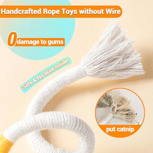 Kingtree Cat Chew Rope Toys, 2PCS Cotton Chew Ropes for Cats Teeth Cleaning