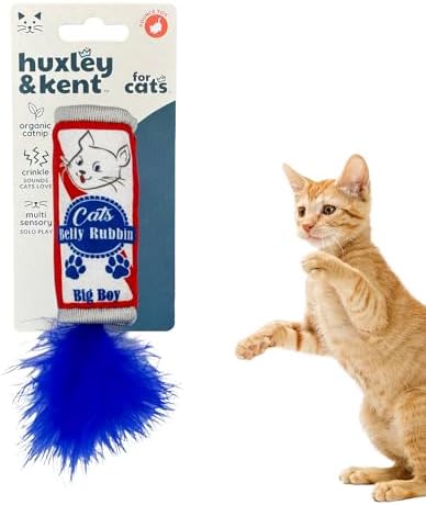 Huxley & Kent Plush Crinkle Catnip Cat Toy, Cats Belly Rubbin
