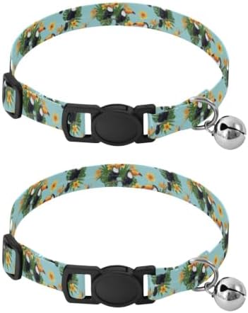 Tropical Toucans Easy to Clean Dog Collar 2 Pack Dog Collars for Small Dogs