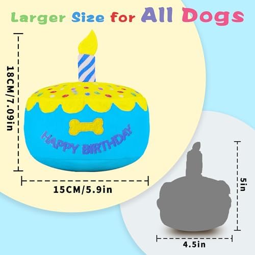 Dog Birthday Cake Toy, Larger Birthday Gift with Music Box