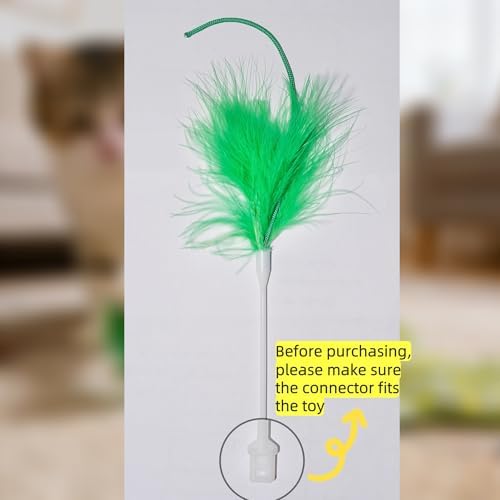 Hide and Seek Cat Toy Replacement Feather Wands 4 pcs 2 Feather and 2 Worm Replacement Sticks