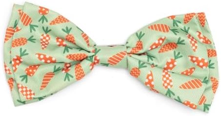 THE WORTHY DOG Spring Patterns Pet Bow Ties for Dogs & Cats, Crazy Carrots