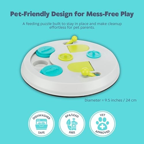Trixie Rabbit Flip Board – Interactive Bunny Toy for Indoor Rabbits with 3 Opening Techniques – Treat Dispenser for Rabbits, Ferrets, Chinchillas & More – Multicolor, 9.5 x 9.5 x 2.75 in