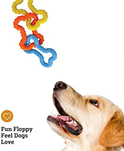 Pupstages Mini Bone Tug Dental Dog Chew Toy, Floppy & Textured, 6.3"