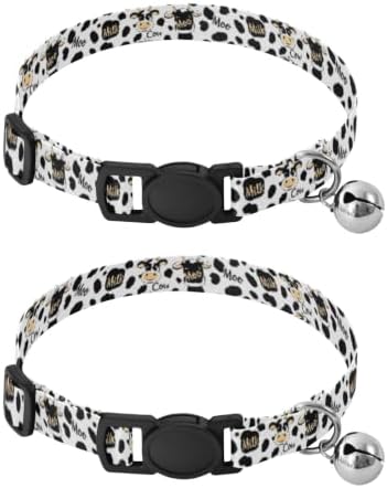 Cartoon Cows Cat Neck Collar, 2 Pack Cat Bell Collar