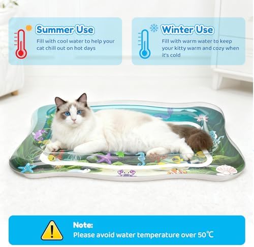Interactive Cat Toys for Indoor Cats Water Mat with Floating Fish
