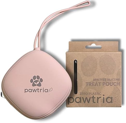 Pawtria BPA free Silicone Dog Treat Pouch, Matte Pink