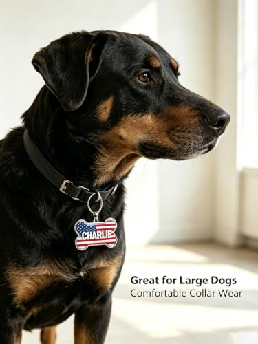 HSIAHOU Custom Pet ID Tags, Personalized Aluminum Cat Tag Dog Tag (America)