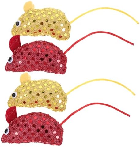 SUPVOX 4pcs Cat Mouse Toys Soft Cloth Mice for Kittens Interactive Chew Toys to Entertain Indoor Cats Lightweight Fun for Exercise