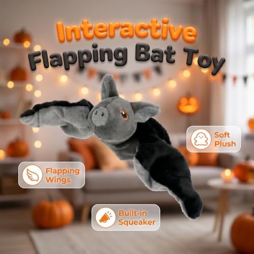 Flapping Bat Cat Toy, Interactive Self Play Pet Toy with USB Charging (C)