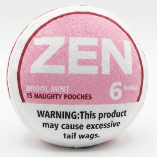 Zen-Pouchy Funny Dog Toy Squeaker - Hilarious Parody Nic Pouch Plush Toy - Durable Interactive Dog Toy for Small, Medium Dogs (Pink)