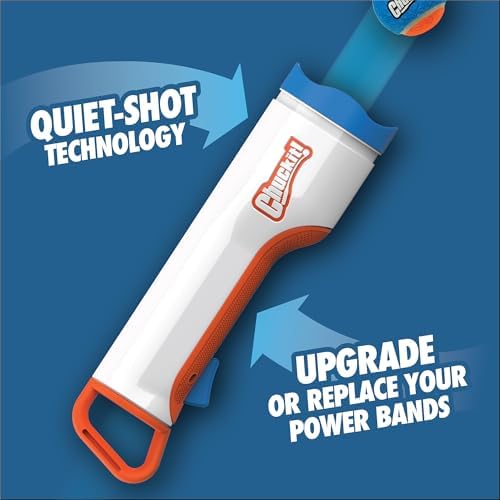 Chuckit! Cannon 16M Dog Ball Launcher for Fetch, 16-Inch Dog Fetch Toy and Interactive Ball Launcher, Works with Small 2-Inch and Medium 2.5-Inch Balls, Includes 4 Medium Balls