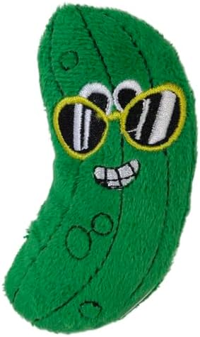 Mad Cat Cool Cucumber Veggie Catnip and Silvervine Plush Cat Toy, 1 Pack