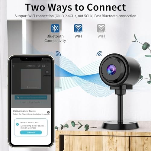VSTARCAM Tiny Camera for Home Security 1Pcs, 2.4GHz WiFi Portable Battery Operated with IR Night Vision, Human Detection, 136° Wide Angle, Baby Monitor Small Motion Activated Camera