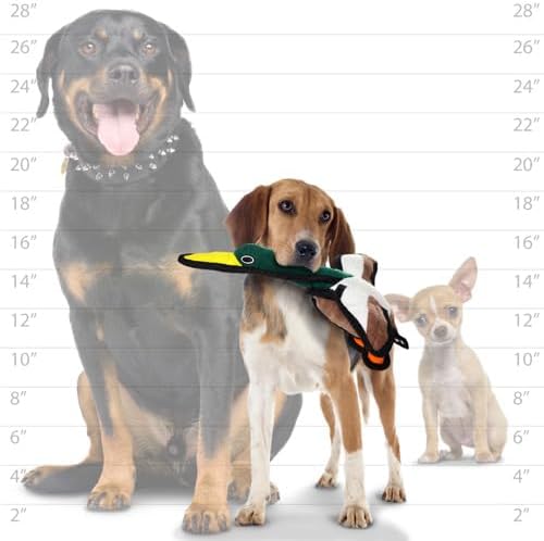 TUFFY - World's Tuffest Soft Dog Toy - Barnyard Junior Duck - Squeakers - Multiple Layers. Made Durable, Strong & Tough. Interactive Play (Tug, Toss & Fetch). Machine Washable & Floats
