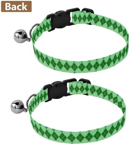 Prep Plaid Green Adjustable Buckle Kitten Collars 2 Pack Collar for Cats