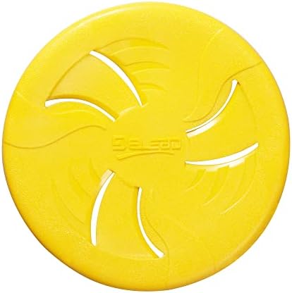 Indestructible Flying Discs, Soft Interactive Catch & Fetch Toys for Small & Medium Dogs, Floats in Water & Safe on Teeth, 7.48 Inch (Small, Yellow)