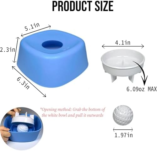 YCD-incerda Slow Feeder Lick Bowl with Rolling Ball (1,Blue)