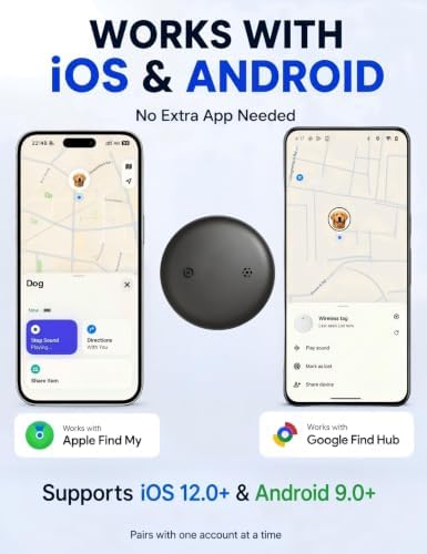 GPS Cat Tracker Collar (iOS & Android) - Real-Time Activity Tracking Black