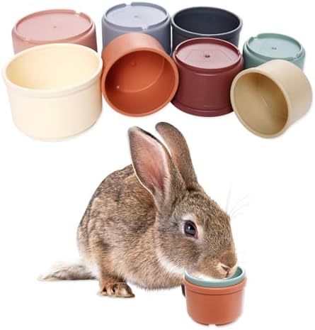 8 Pcs Stacking Cups for Rabbits, Multi-Colored Bunny Toys of Different Sizes, Nesting Cups Toys for Small Animals Hiding Food and Playing