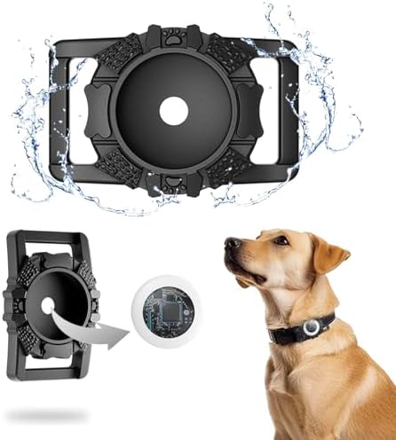 Smart Pet Locator, Dog/Cat Tracker with Collar Holder, Smart Tag for Seamless Location Tracking, Bluetooth Tracker Locator Pairs with Apple Find My (iOS only), 400ft Range Smart Tracker Tags, Black