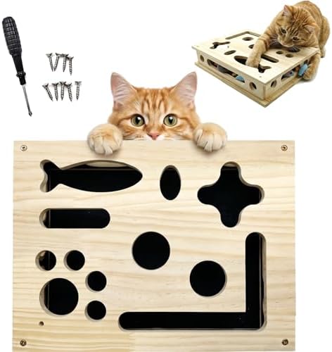 2026 NEW Cat Nail File Scratcher, Cat Scratch Puzzle Enrichment Box with Sandpaper for Cat Claw Care, Stress-Free Trimming Nails, Puzzle Feeder Cat Toys Interactive for Indoor Cats (No Bell Balls)